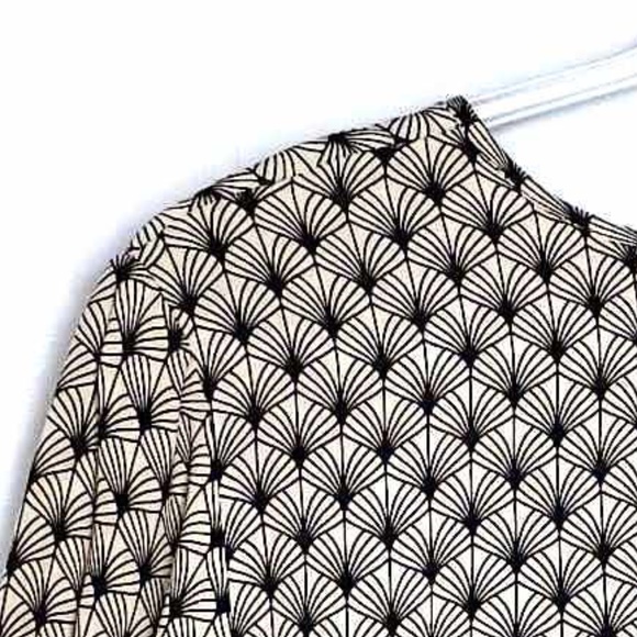 PART TWO Garzia Beige & Black Floral Print 3/4 Trumpet Sleeve Summer Blouse Sz36 - Picture 6 of 10